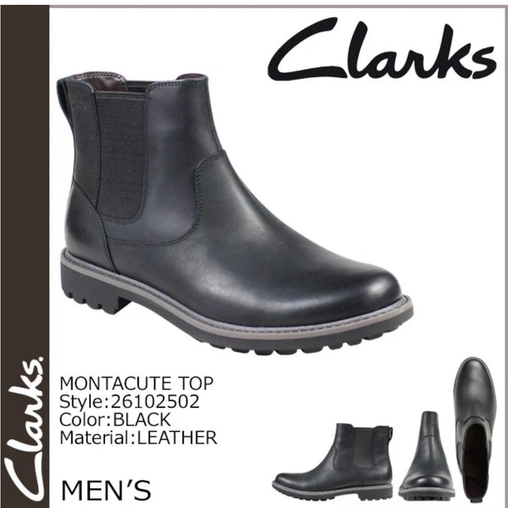 Clark’s Men’s 10 Black Leather Chelsea Boots - Montacute Top Boot